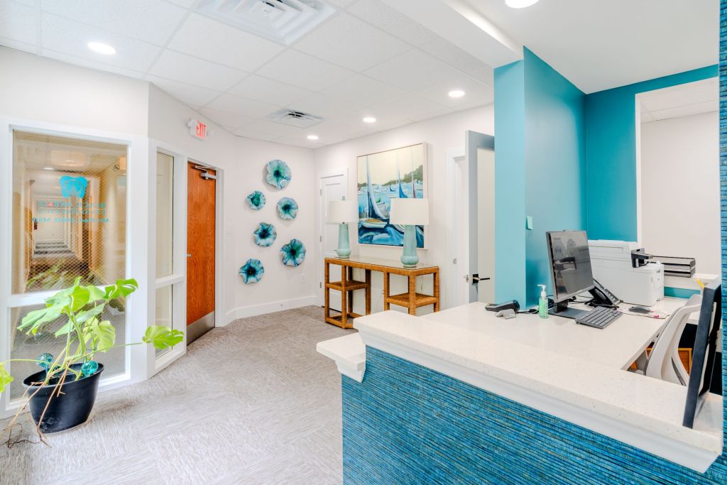 Black Mytle Endodontics Reception Desk and office door